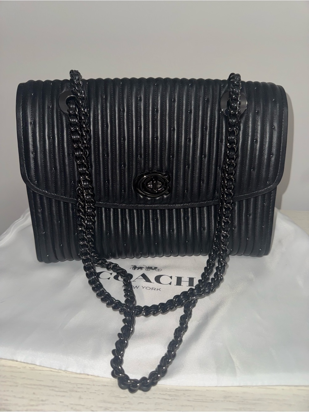 Coach Shoulder/Crossbody Bag - Black & Studded
